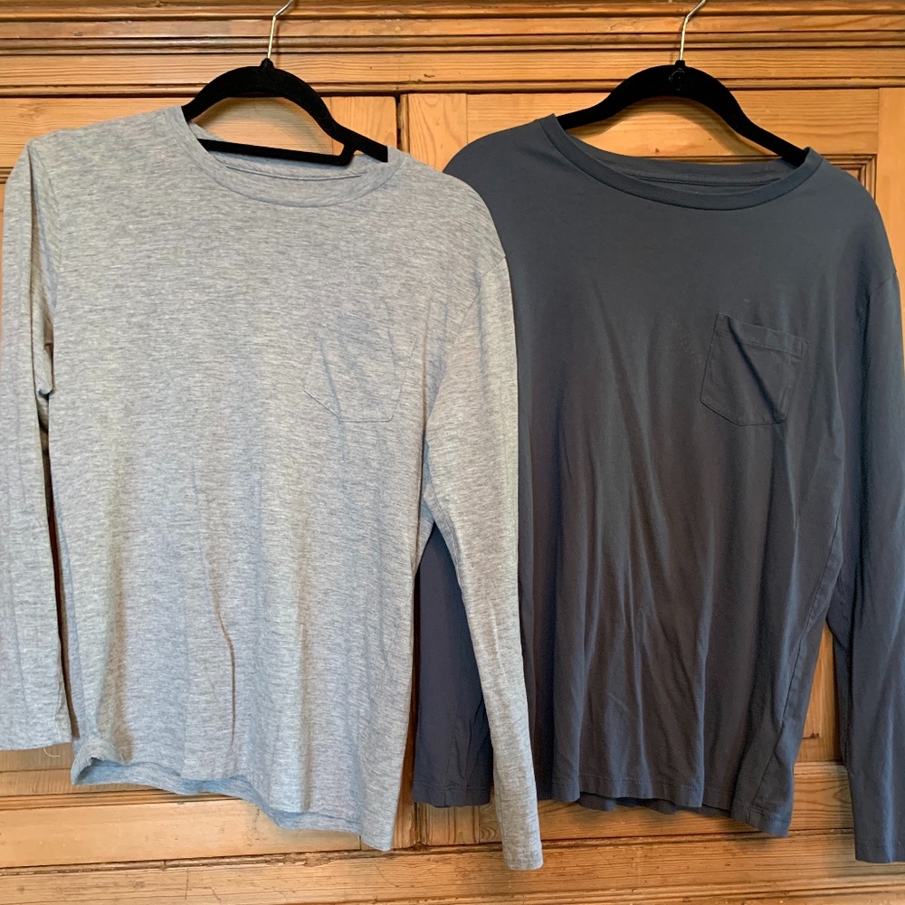 CREWCUTS- Two Long Sleeve t-shirts with pockets.